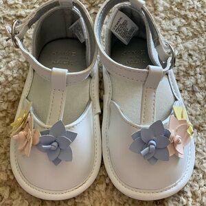 White Floral Toddler Shoes